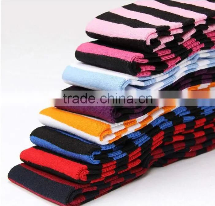 Red 100 Cotton Girls Socks Custom Design Long Women Socks Knee High Socks