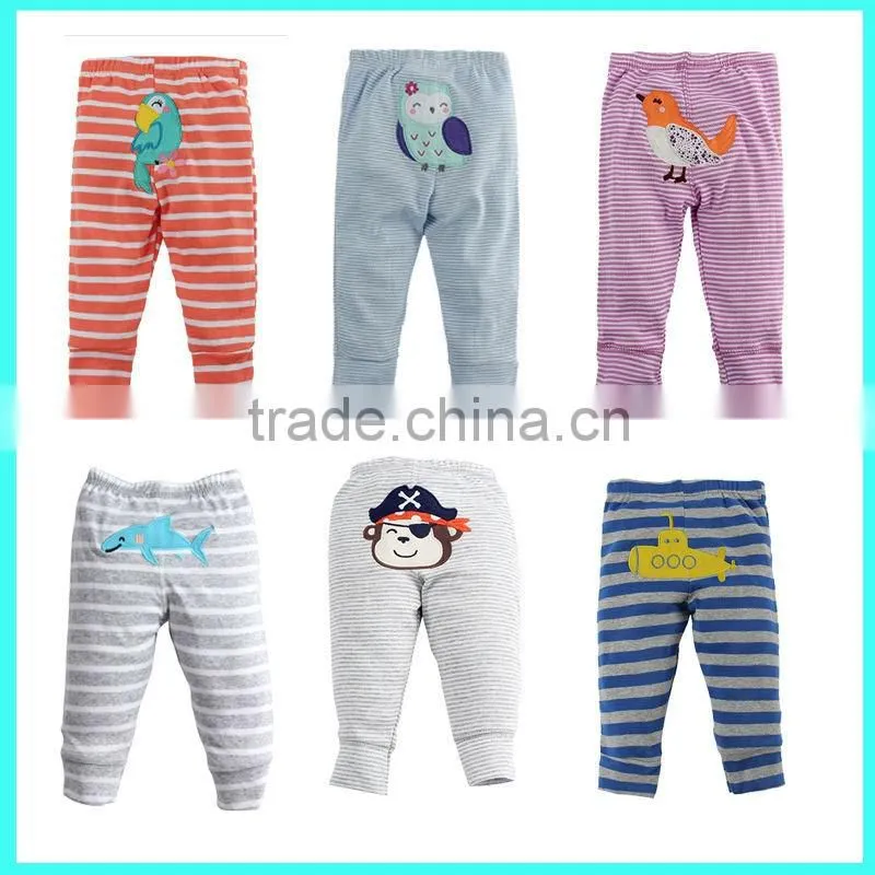 Hot sale 100% cotton cute embroirdery kids / children / baby pants for autumn