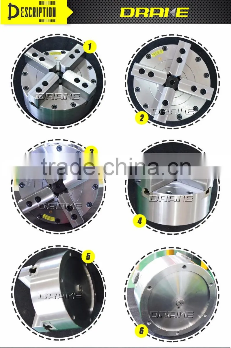 4 jaw solid built-in cylinder lathe cnc pneumatic chuck for milling machine