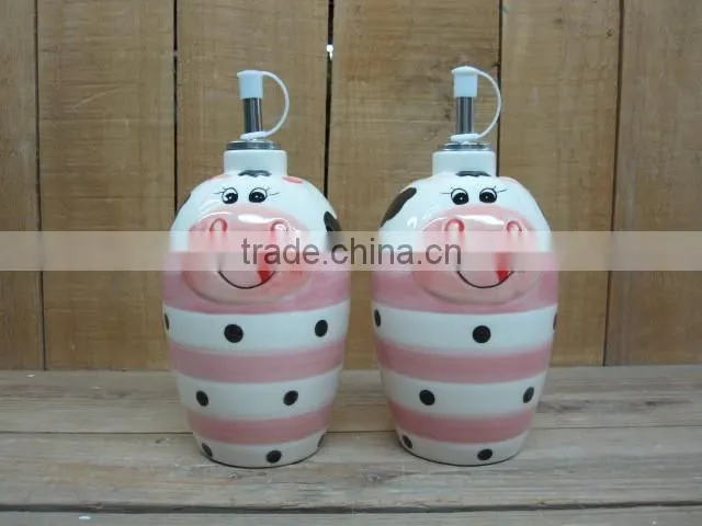 Eco-friendly Feature Ceramic Kitchen Oil Vinegar Bottle Set