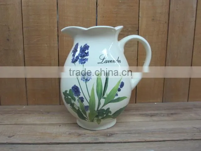 New lavender design ceramic mug with elegant handle