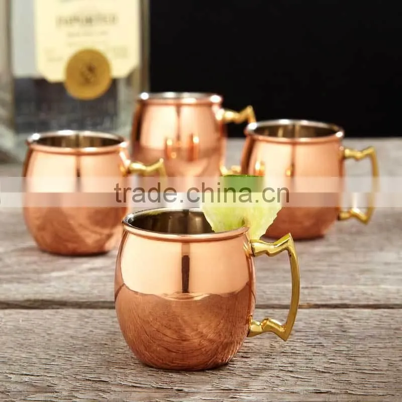 Hot promotion low price stainless steel copper mugs set