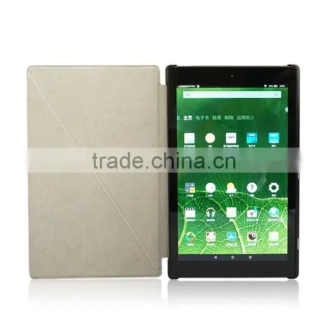 flip stand PU leather case for kindle fire 7, OEM design unique leather cases