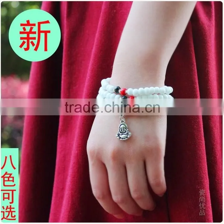 In Stock Wholoesale Jingdezhen Handmade Ceramic Bracelet leather bracelet
