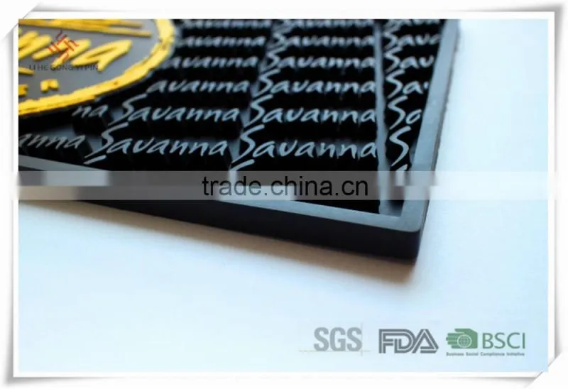 Custom 2016 OEM branded high quality PVC rubber bar mat