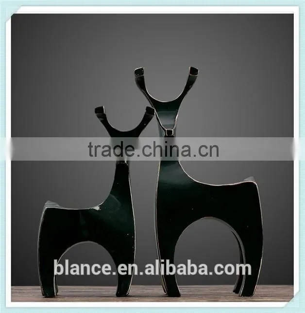 resin animal shape candle holder black deer candle holder with deer shape candle stick