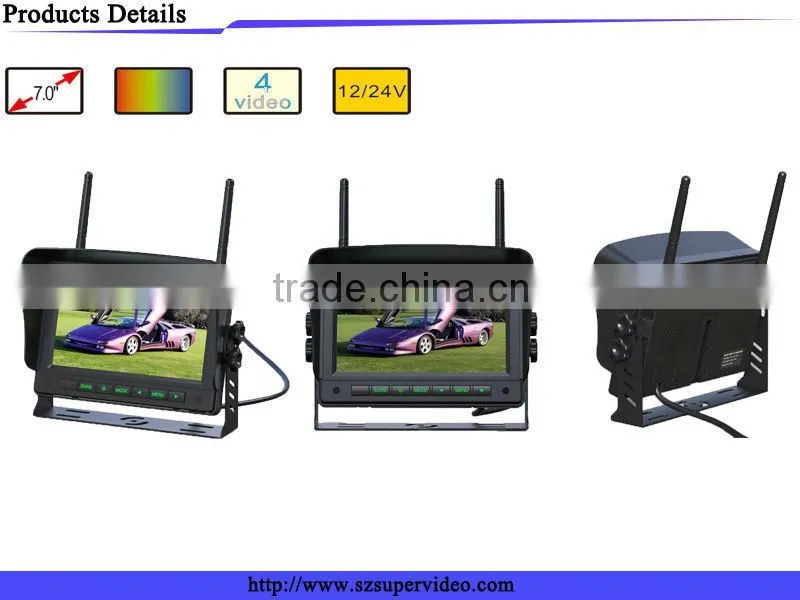 car wireless reversing camera with rearview mirror monitor for bus coach