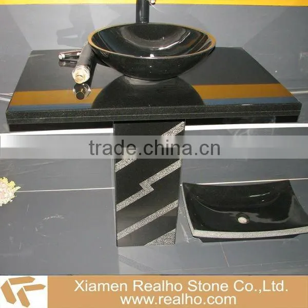 Prefabricated Black Nero Margiua stone sink