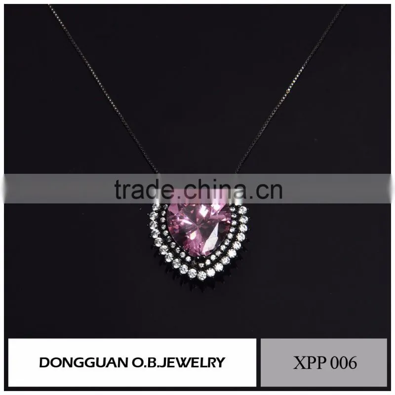 Girls Womens Silver Pendant Necklace With Crystal Pendant Design With Factory Price
