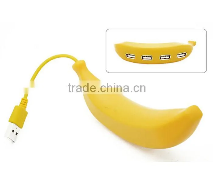 Banana Shaped Cute USB 2.0 Hub with 4 Ports