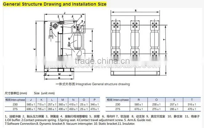 ZN28(A)-12 Type Indoor High Voltage 12kv fixed type Vacuum Circuit Breaker