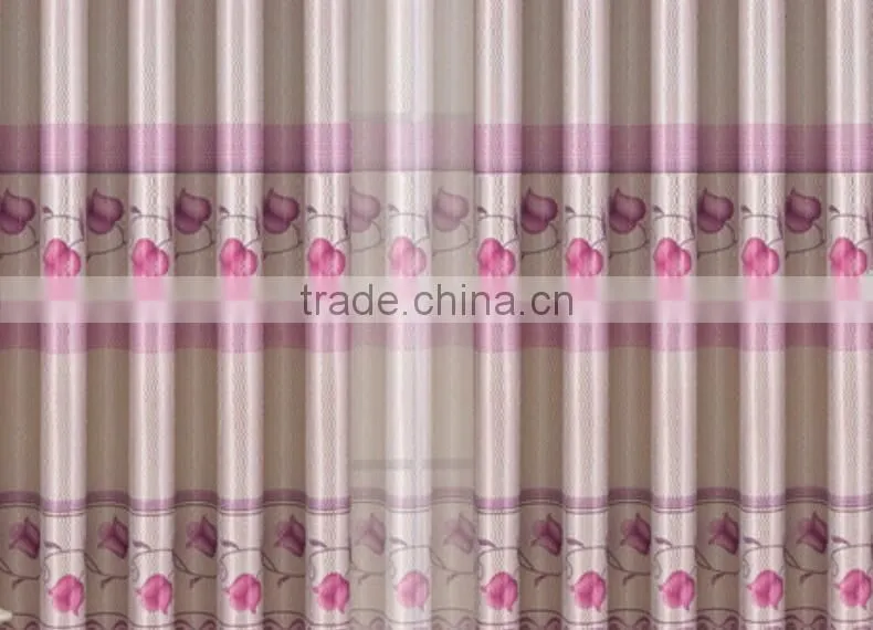 Blackout print window curtain with curtain voile