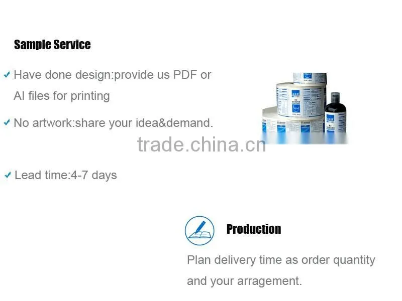 Custom Print Plastic Pvc Shrink Wrap Pharmaceutical Bottle Label