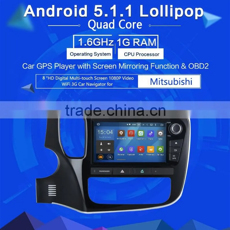 8 inch car dvd gps player for mitsubishi lancer 2014 2015