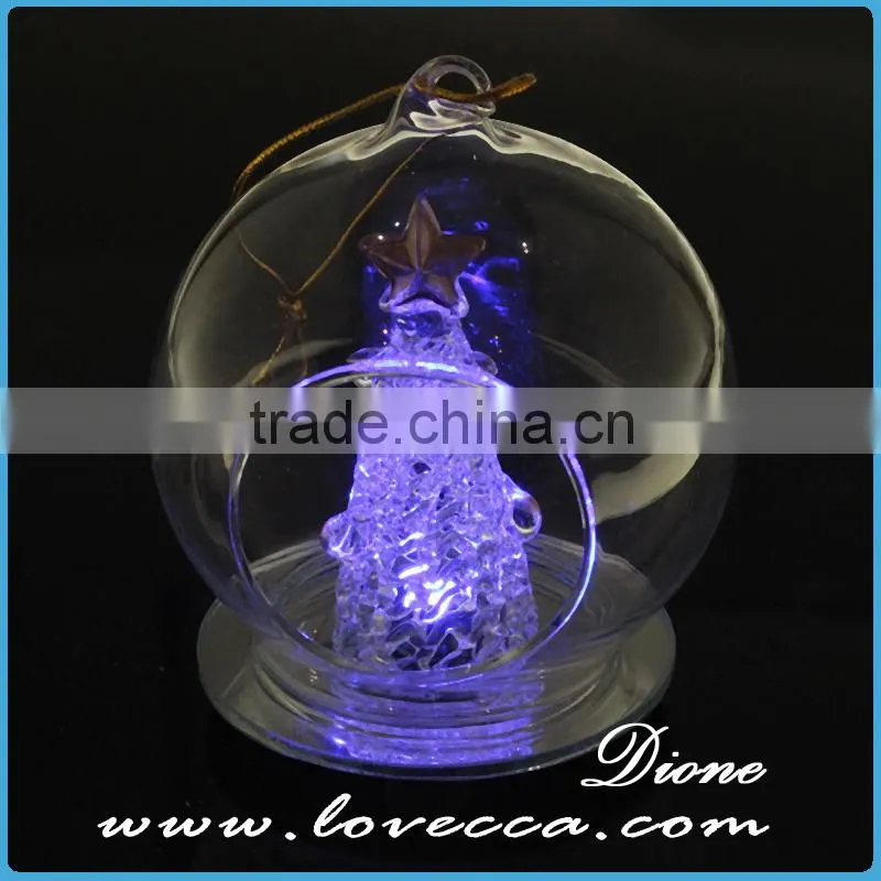 Best Quality Xmas Hanging Glass Festival Balls for Christmas Decoration with led xmas light