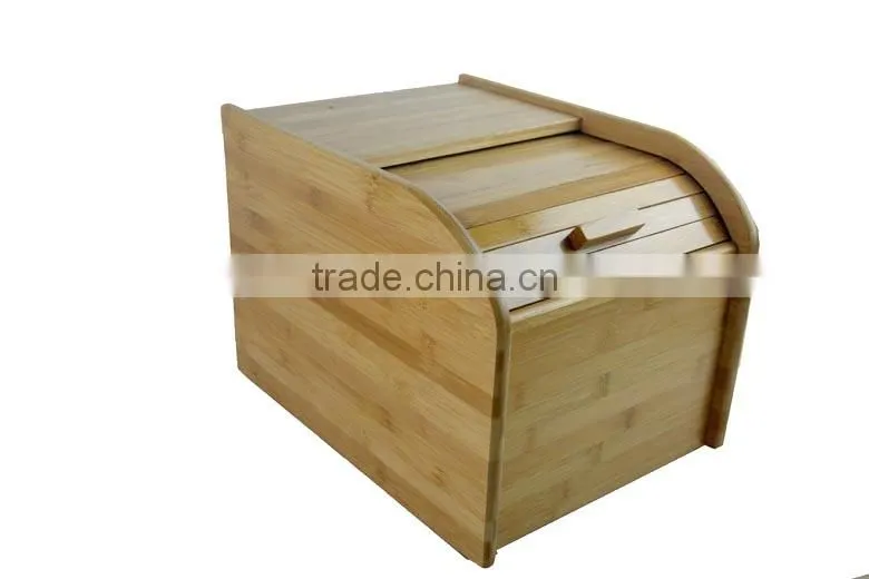 DX004/Bamboo Rice Holder Exquisite Bamboo Sliding Lid Rolltop Loaves Bread Box Storage Bin