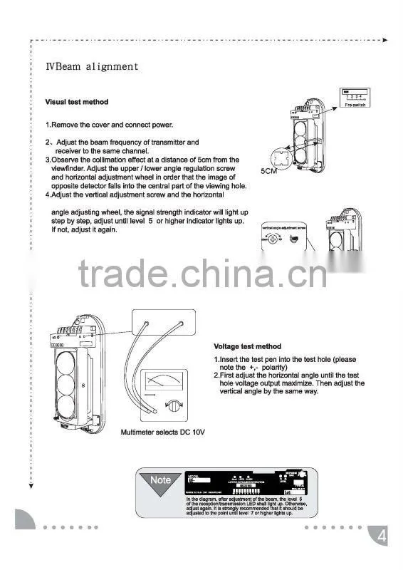 High Quality wireless outdoor IR beam detector Synchronized Pulsed Beams