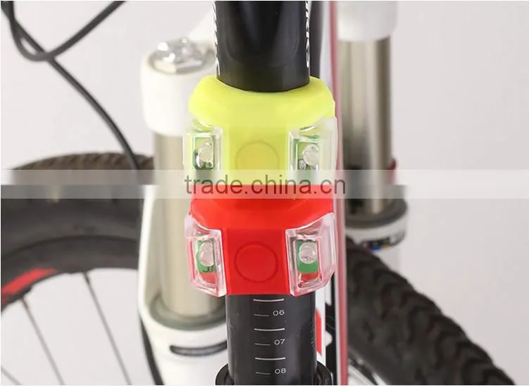 Colorful silicone led bike tail light Flexible Instal on bike as bike rear light