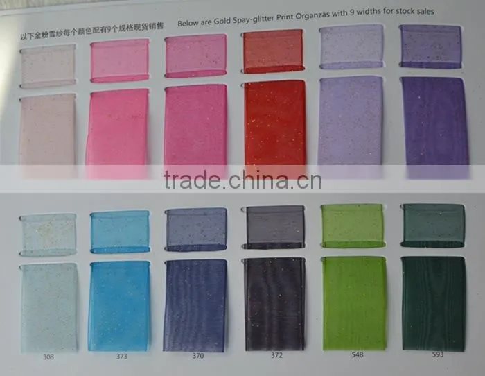 Glitter organza ribbon,mixed colors, 1" wide,DIY handmade gift wrap.200yard / roll.