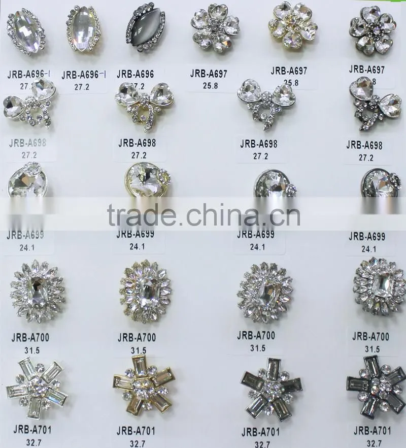 Hot Sales Popular Customized Alloy Rhinestone Buttons with Crystal for Jeans T-shirt Decoration