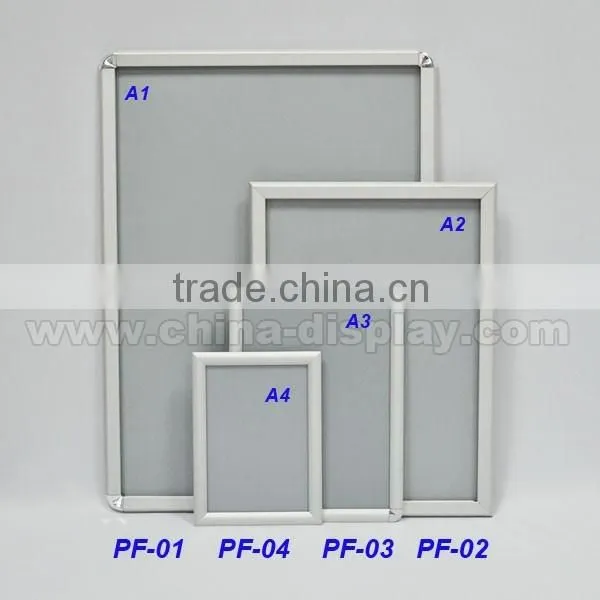 Aluminium snap edge frame sign flip open snap frame wall mounted frames