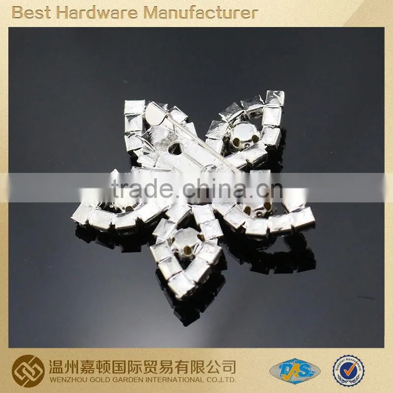 New Design Flower Silver Crystal Rhinestone Brooch White Pearl For Bridal And Wedding Invitations