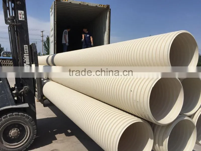 pvc corrugated drainage pipe double wall sewer pipe made in China
