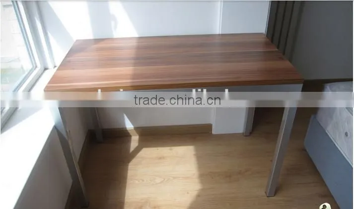 Computer Or Tea Or Studying Or Dining Table With Steel Legs And Wooden Table Top