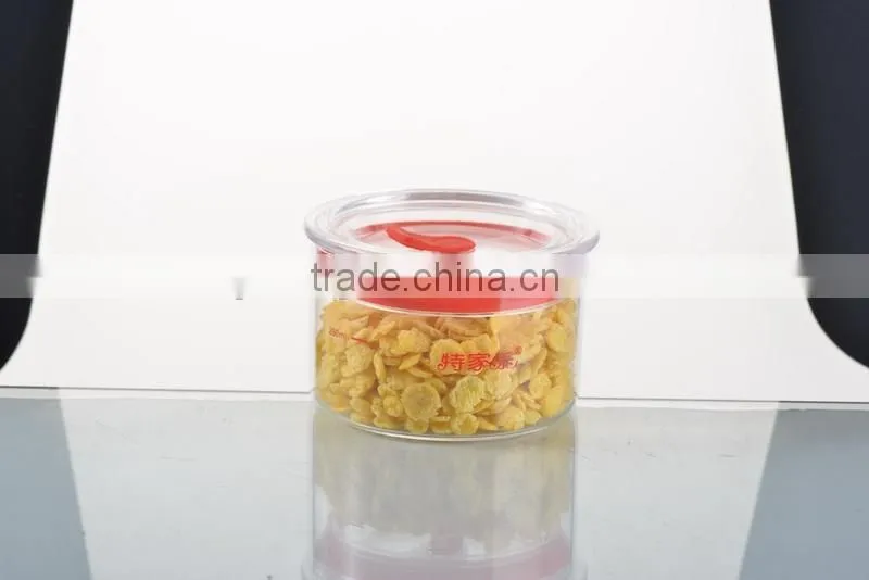 2016 Hot sale High Quality Glass airless food candy jar with sealing lid