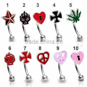 Imitated pearl eyebrow rings body piercing jewelry