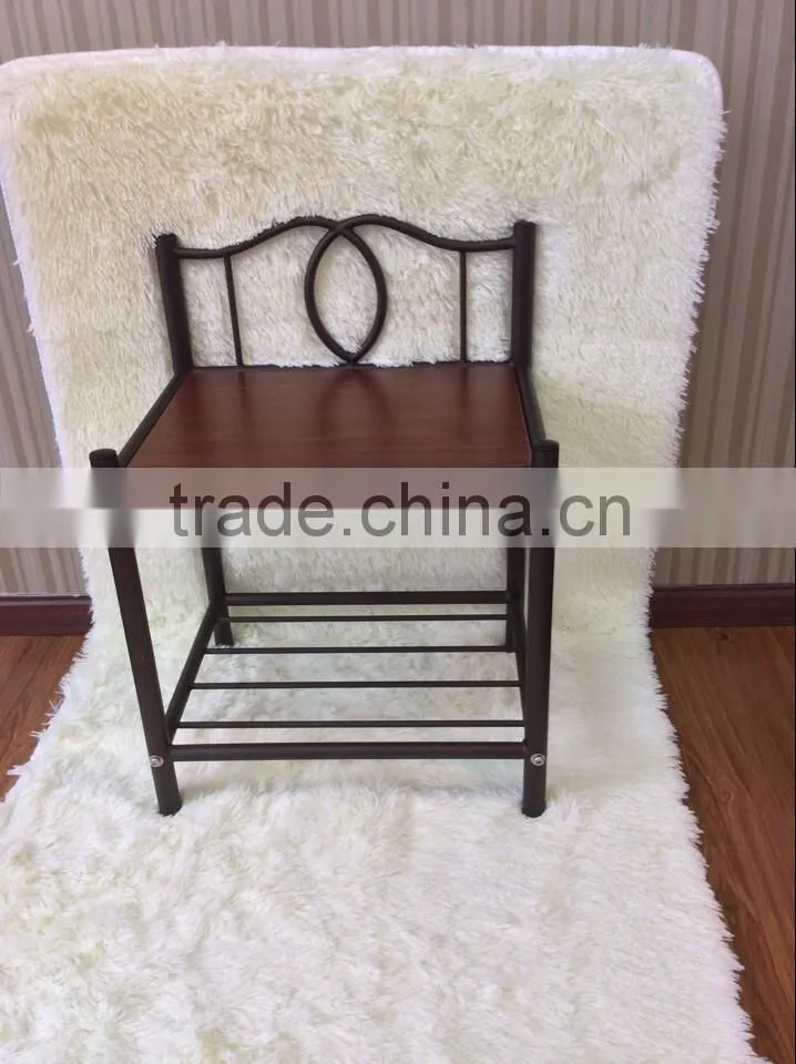 Black MDF Top Iron Night Stand