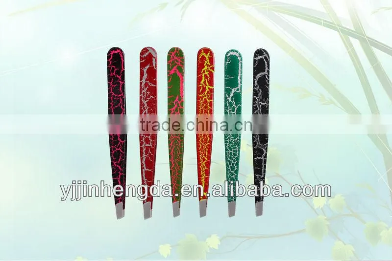 Electrophoresis finish stainless steel eyebrow tweezer