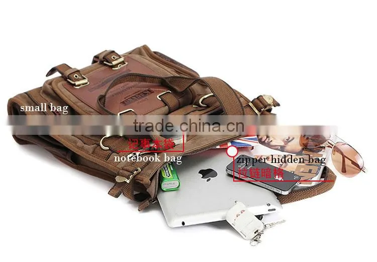 2016 new design canvas travel shoulder bag for men