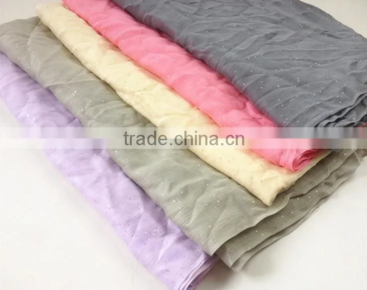 100% polyester multi color glittering scarf