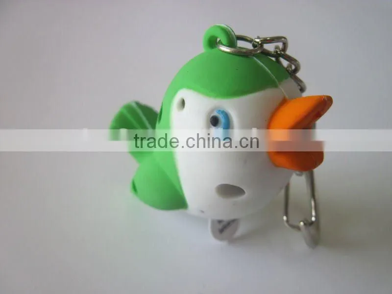 LED plastic bird toy with keyling
