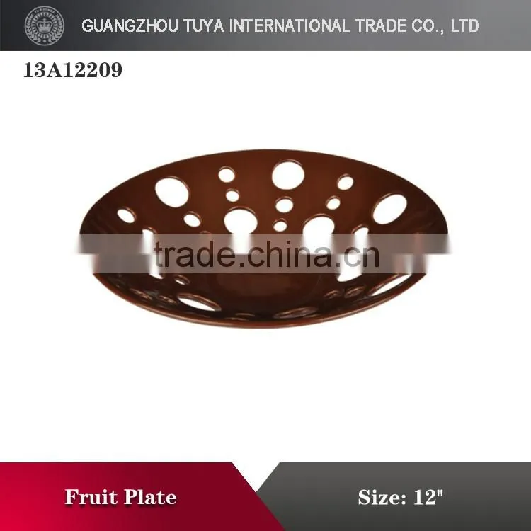 Wholesale colorful ceramic dinner plate, color glaze fruit plate
