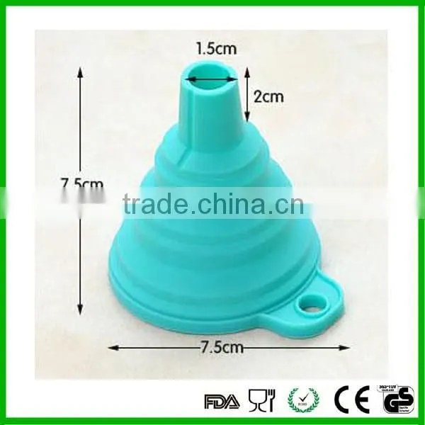 Food grade silicone foldable funnel custom mini collapsible funnel