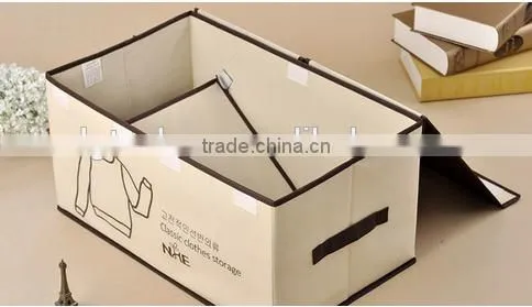 Eco-Friendly good quality custom printed foldable non woven storage Box and Bin with two lids