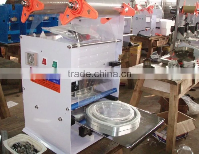 plastic tray and cup sealer machine