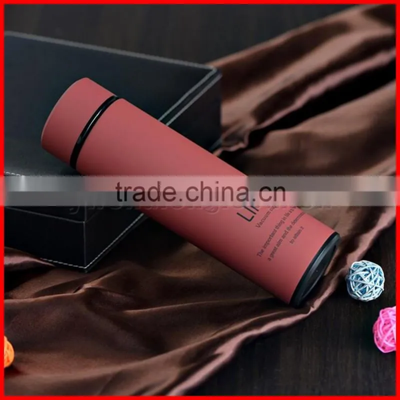 LOGO customized 350/500ml double layers stainless steel straight vacuum cup Advertising Gift bottle water flask