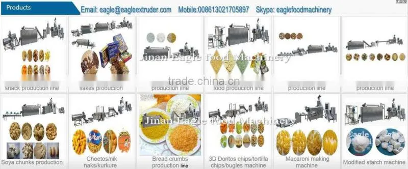 Jinan Eagle cereals corn rice puff snacks food types cheese ball sticks and cheetos twin screw extruder machine
