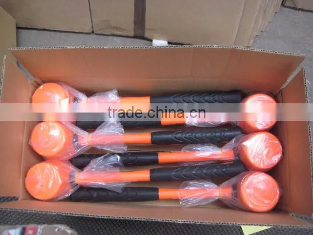 yellow fiberglass handle hammer plastic hammer rotatable plastic hammer