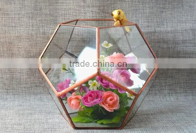 Attractive indoor decor glass flower vase clear glass terrarium globe