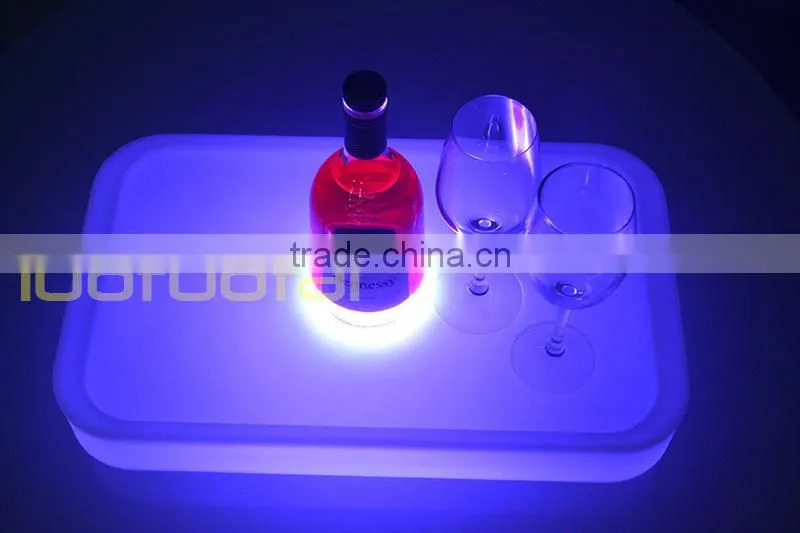 2015 New designGlow serving tray large pe Plastic Bar Tray LTT-WB08E