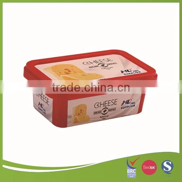 IML custom design pp plastic 250g cheese container