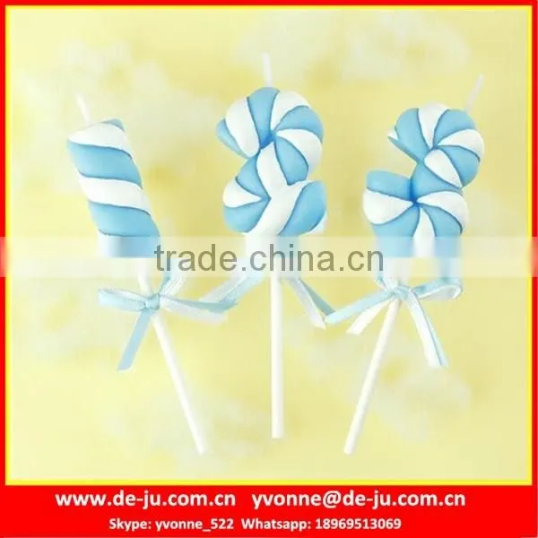 Blue Twist Spun Sugar Children Favourite Birthday Number Candle