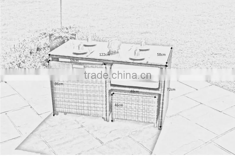 2017 Sigma Hot sale customized all weather antique metal resin wicker classic coffee and tea set