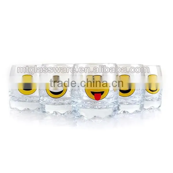 280ML cute emoji smile water glass cup