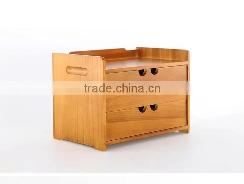 Desktop storage wooden box with draw