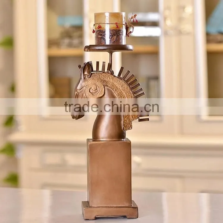 Wholesale retro resin horse head candle holders for wedding